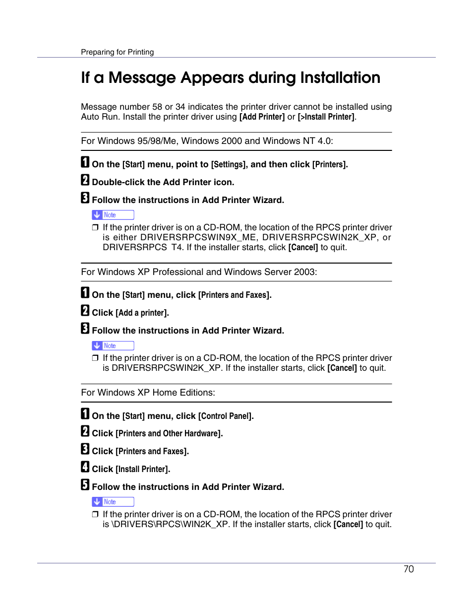 If a message appears during installation | Lanier LP222cn User Manual | Page 189 / 536