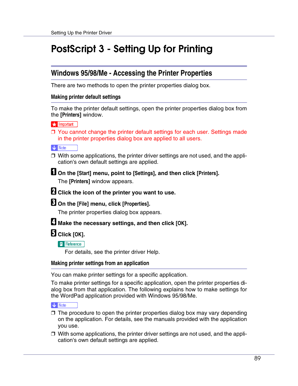 Postscript 3 - setting up for printing | Lanier LP222cn User Manual | Page 208 / 536