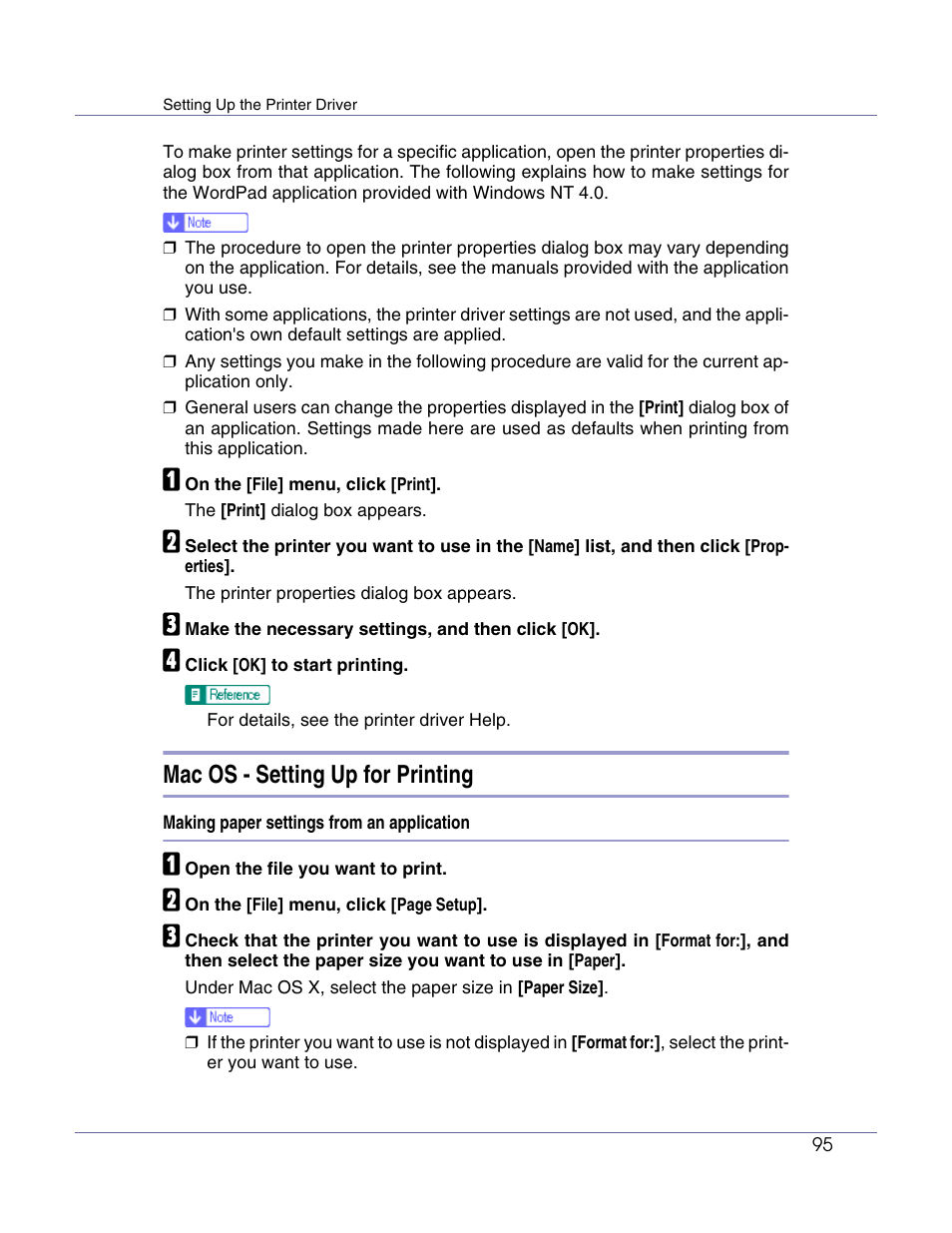 Mac os - setting up for printing | Lanier LP222cn User Manual | Page 214 / 536