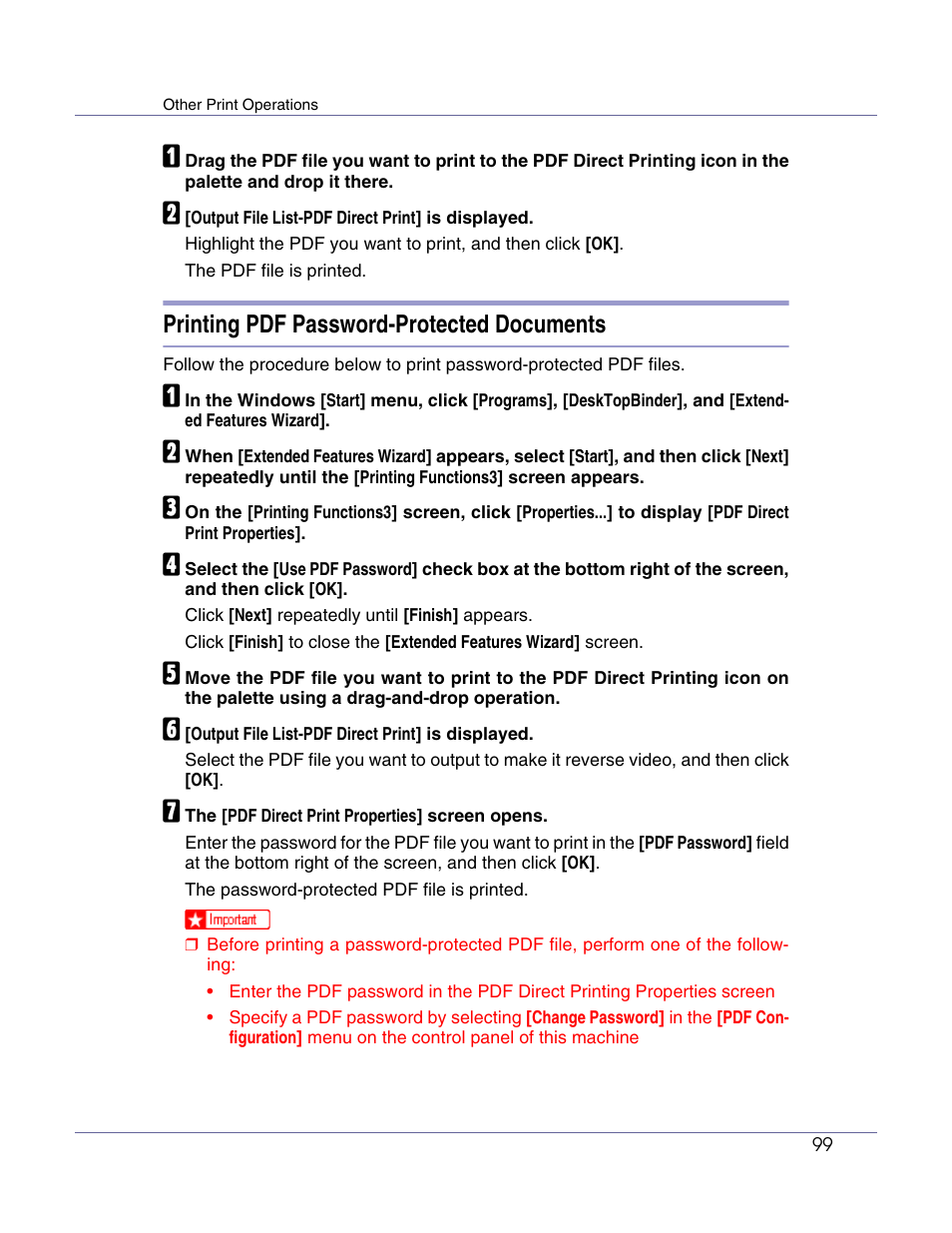 Printing pdf password-protected documents | Lanier LP222cn User Manual | Page 218 / 536