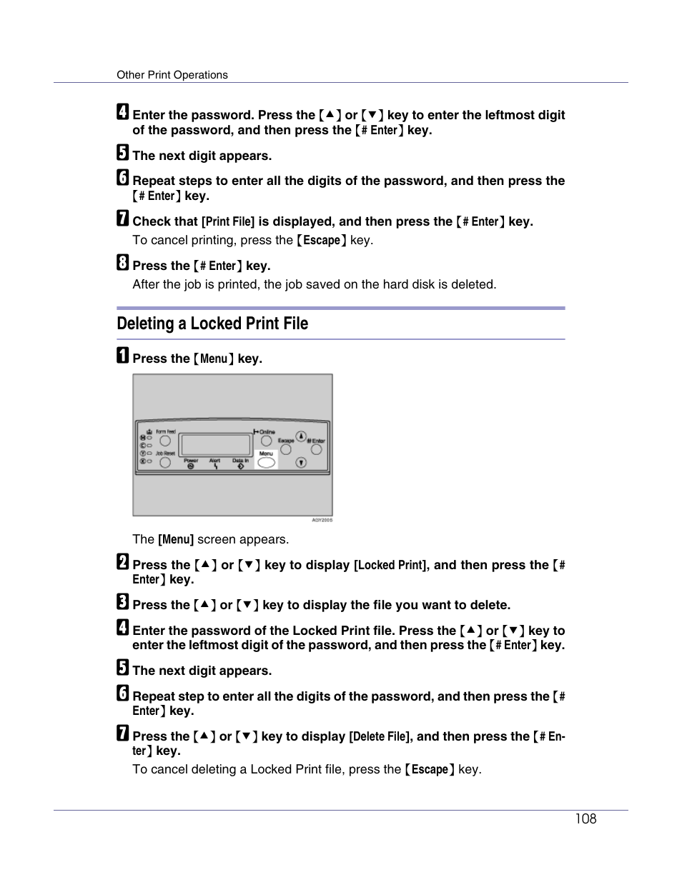 Deleting a locked print file | Lanier LP222cn User Manual | Page 227 / 536