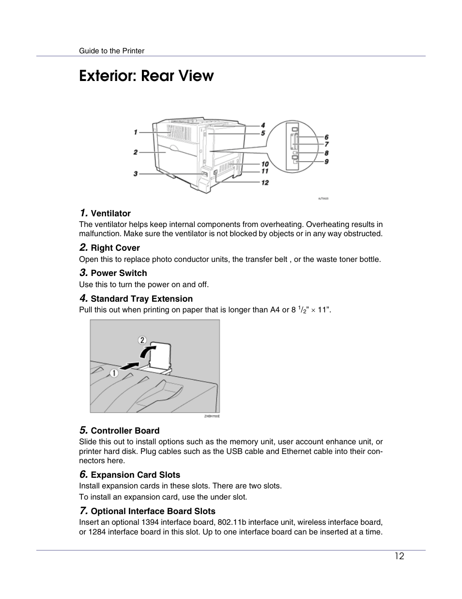 Exterior: rear view | Lanier LP222cn User Manual | Page 24 / 536