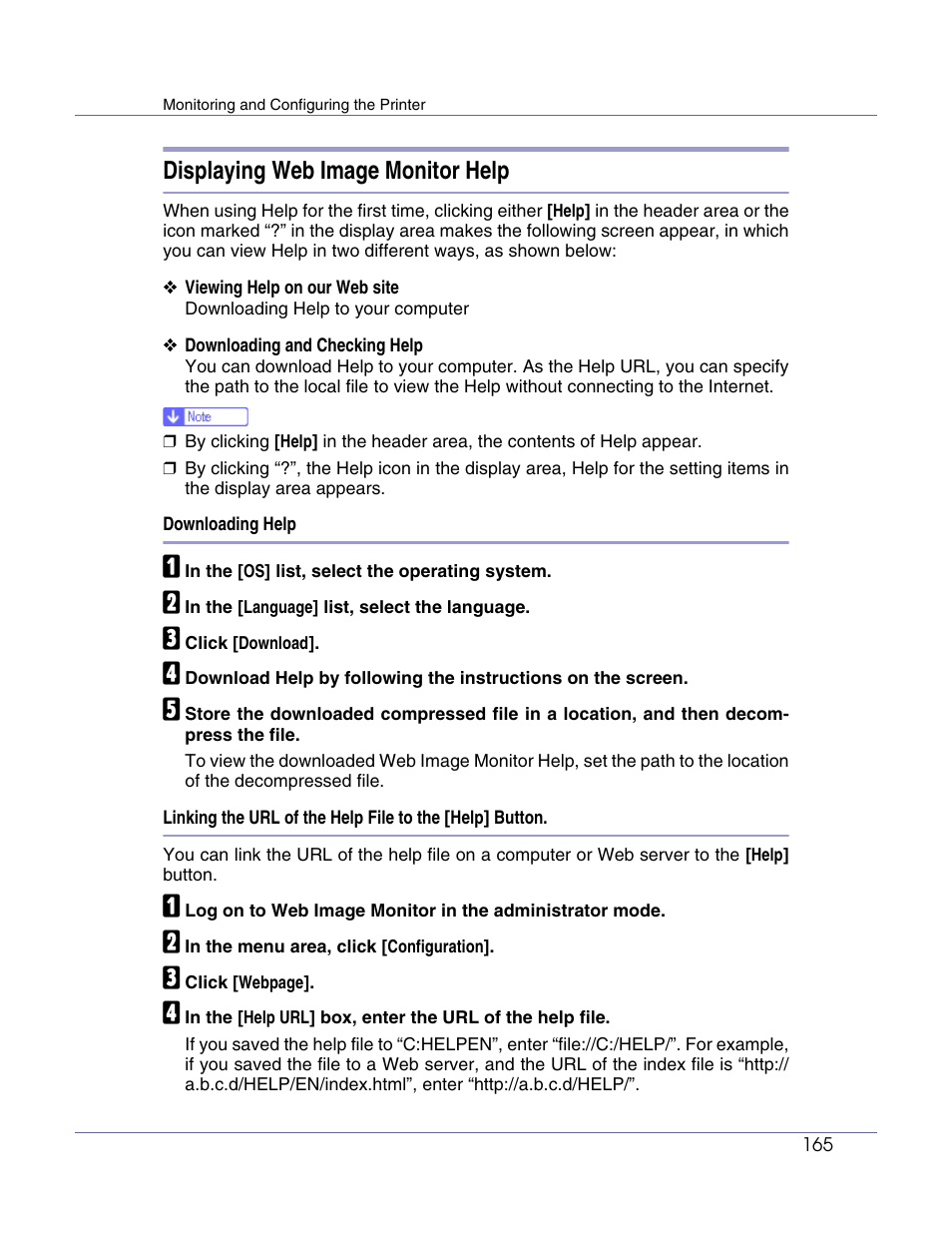 Displaying web image monitor help | Lanier LP222cn User Manual | Page 284 / 536