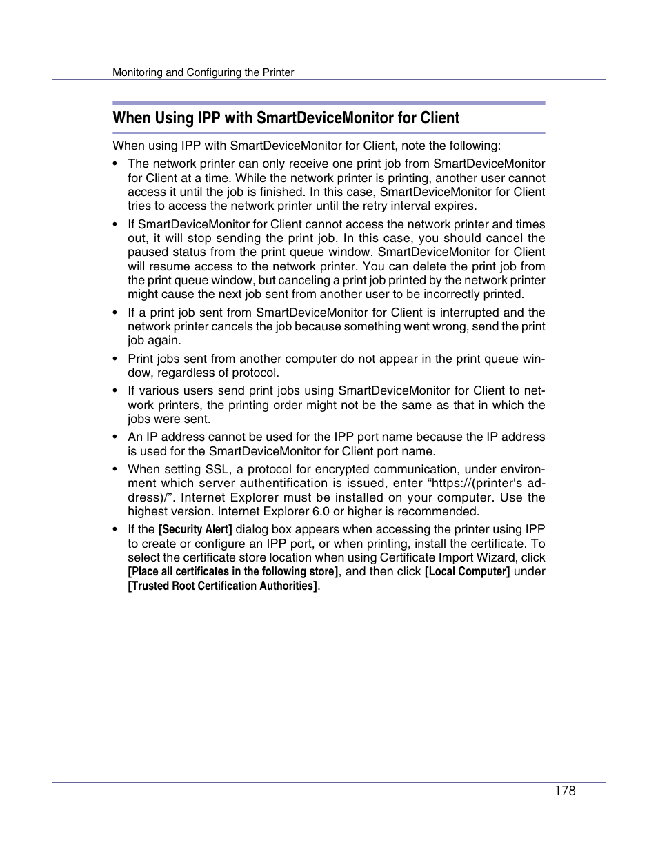 When using ipp with smartdevicemonitor for client | Lanier LP222cn User Manual | Page 297 / 536