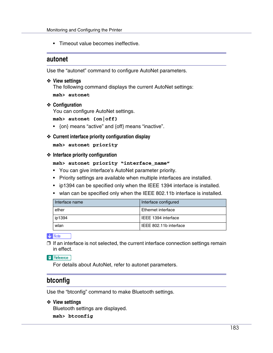 Autonet, Btconfig | Lanier LP222cn User Manual | Page 302 / 536