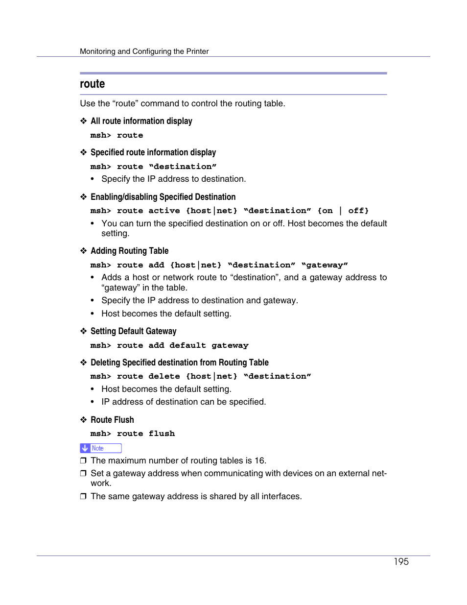 Route | Lanier LP222cn User Manual | Page 314 / 536