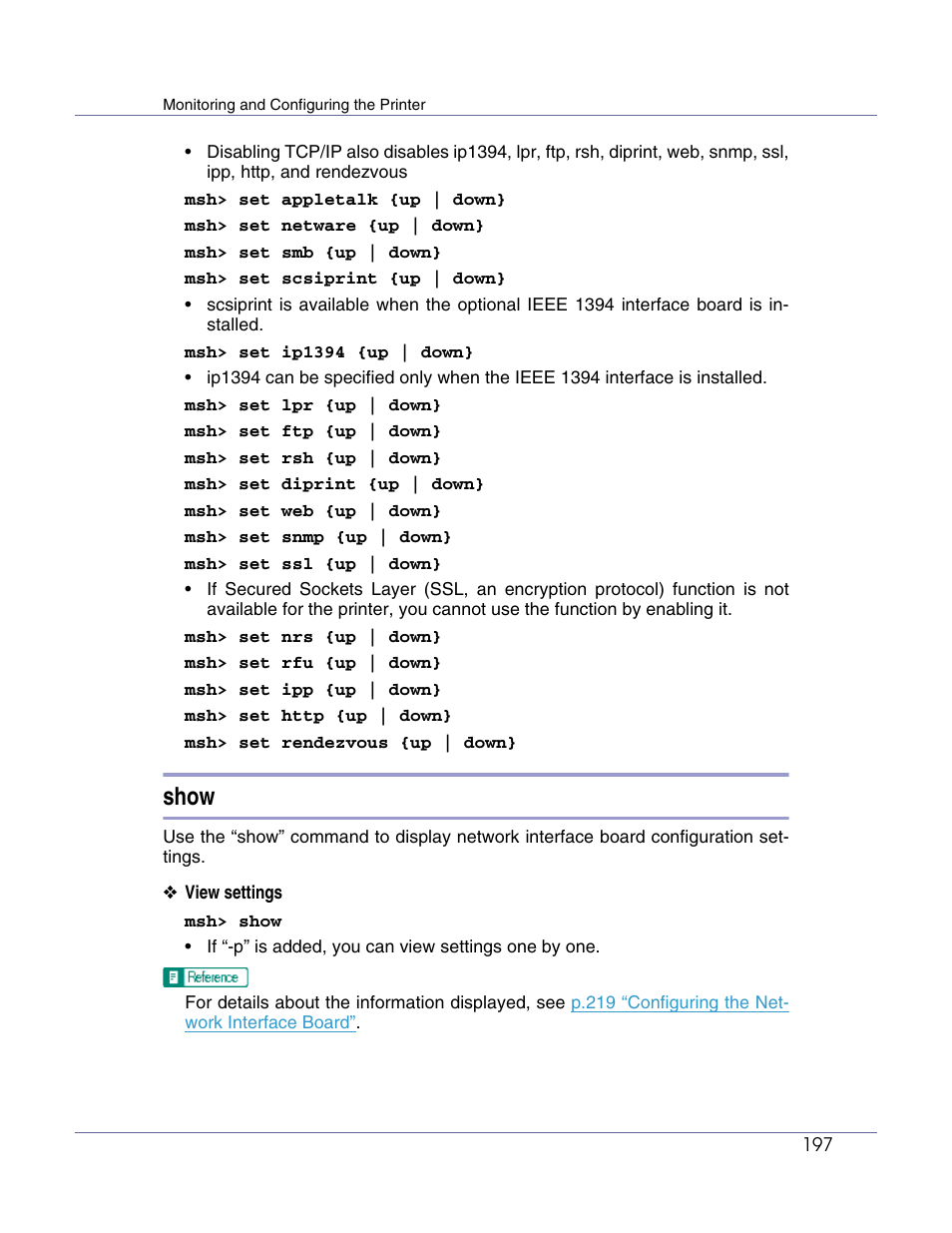 Show | Lanier LP222cn User Manual | Page 316 / 536