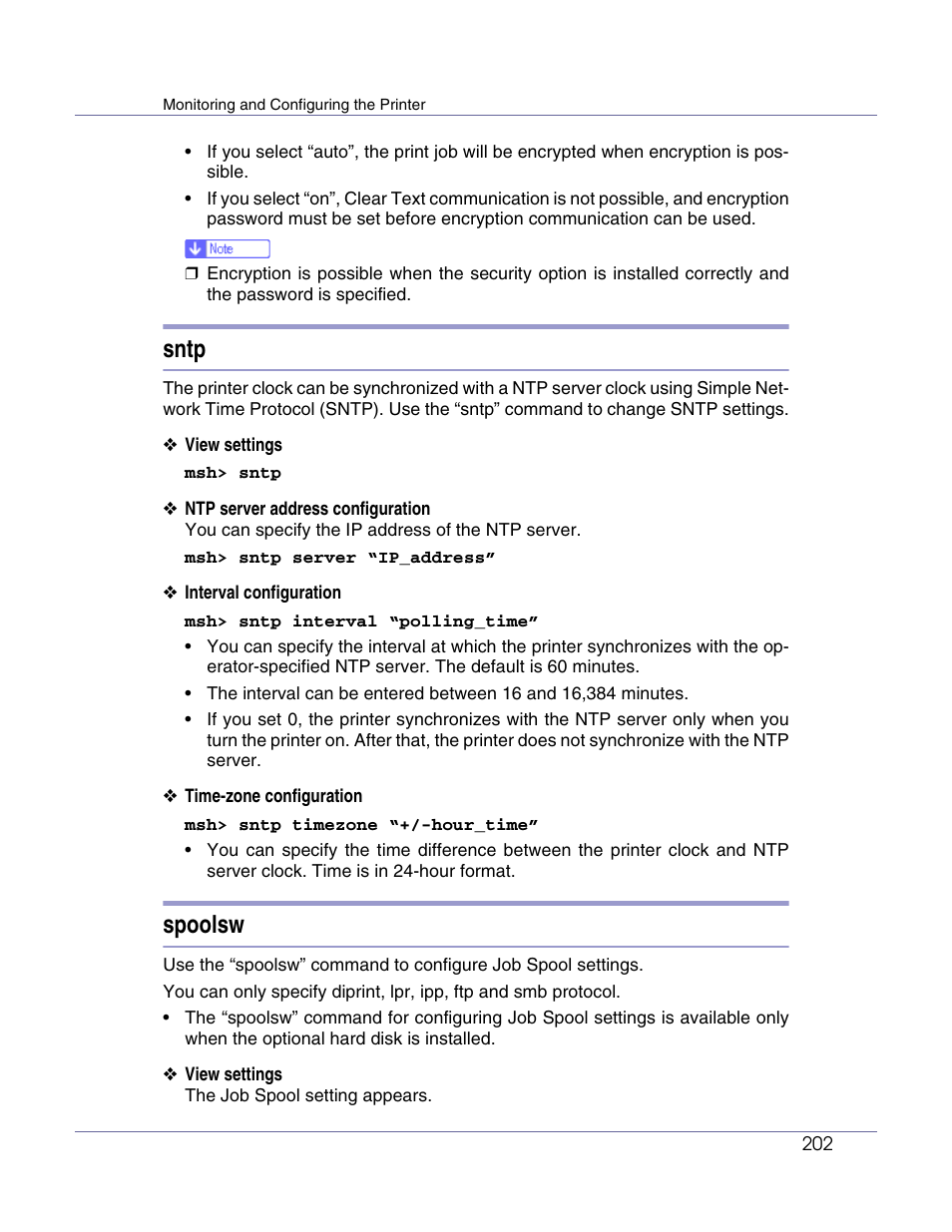 Sntp, Spoolsw | Lanier LP222cn User Manual | Page 321 / 536