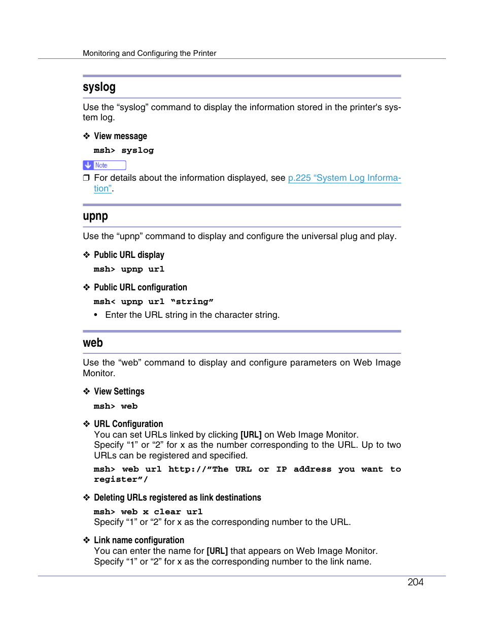 Syslog, Upnp | Lanier LP222cn User Manual | Page 323 / 536