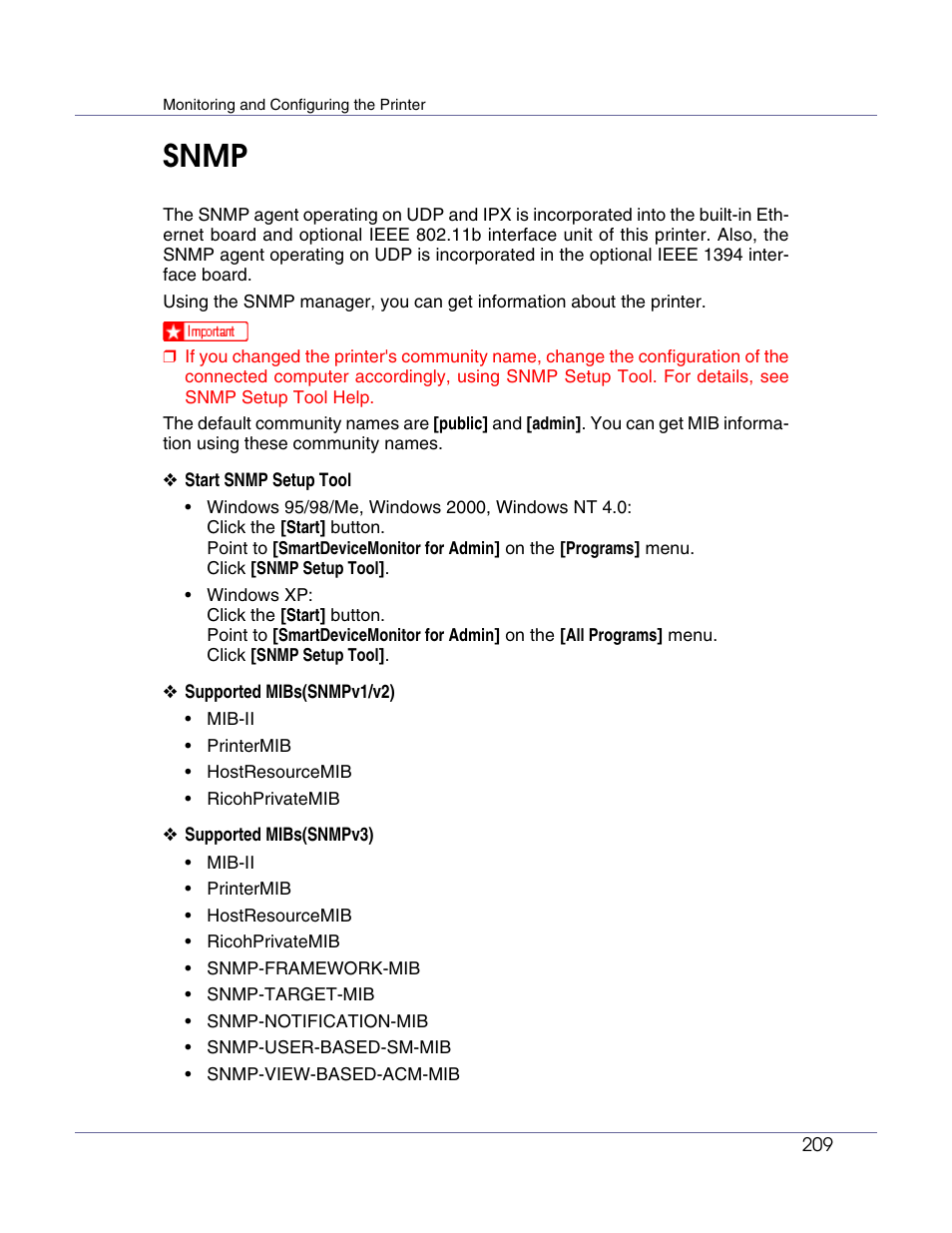 Snmp | Lanier LP222cn User Manual | Page 328 / 536