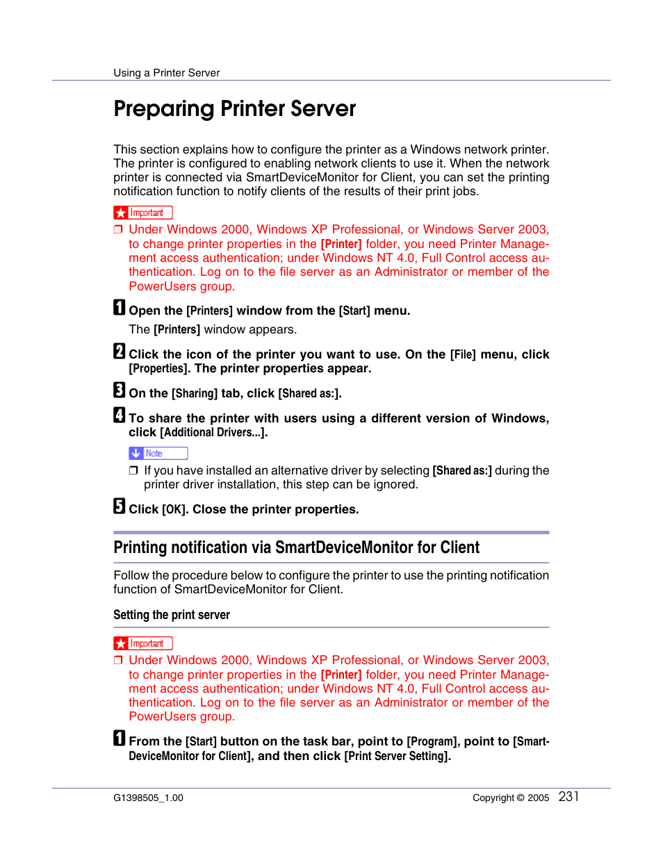 Using a printer server, Preparing printer server | Lanier LP222cn User Manual | Page 350 / 536