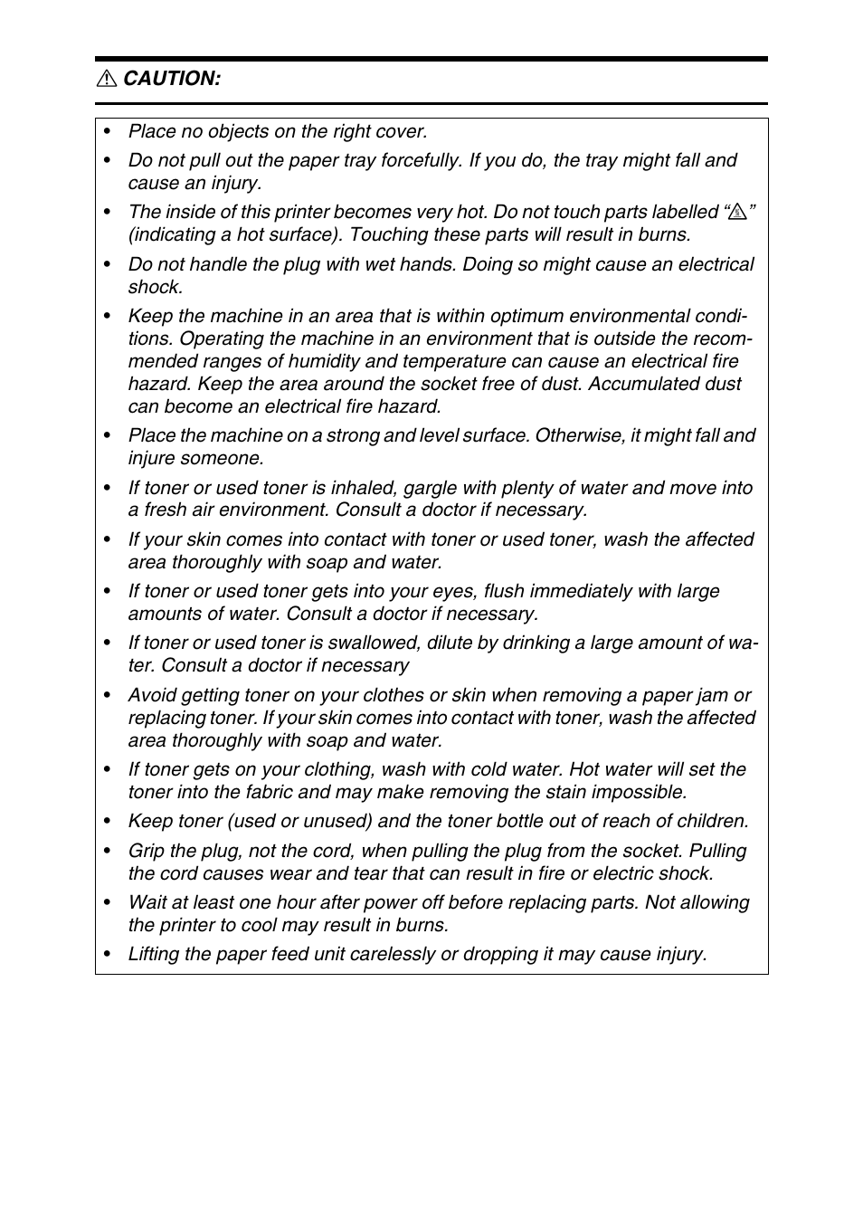 Caution | Lanier LP222cn User Manual | Page 4 / 536