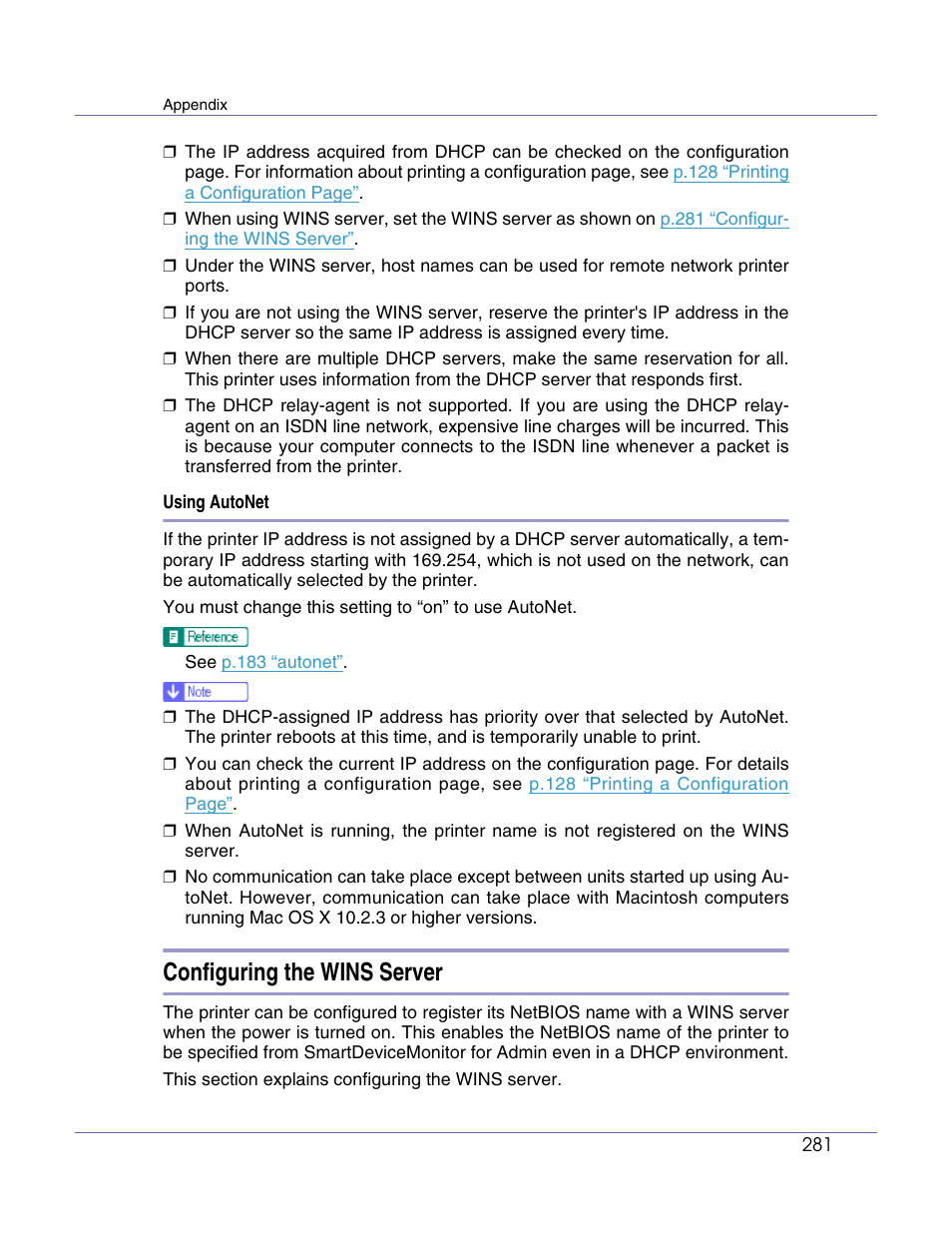 Configuring the wins server | Lanier LP222cn User Manual | Page 400 / 536