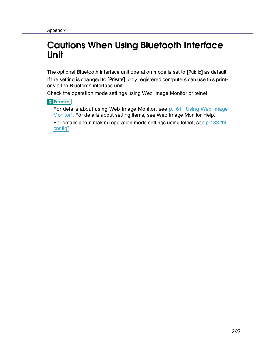 Cautions when using bluetooth interface unit | Lanier LP222cn User Manual | Page 416 / 536