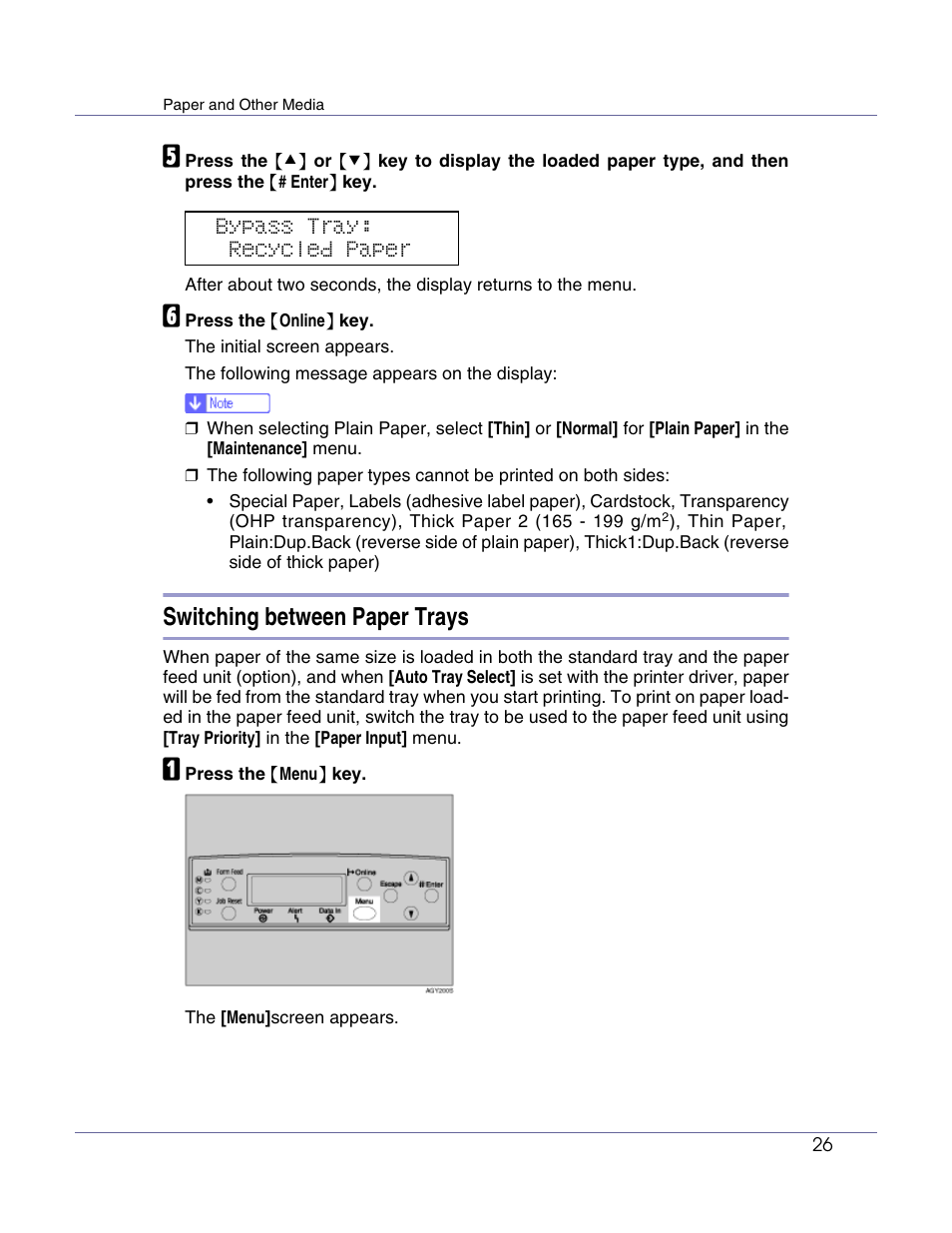 Switching between paper trays | Lanier LP222cn User Manual | Page 446 / 536