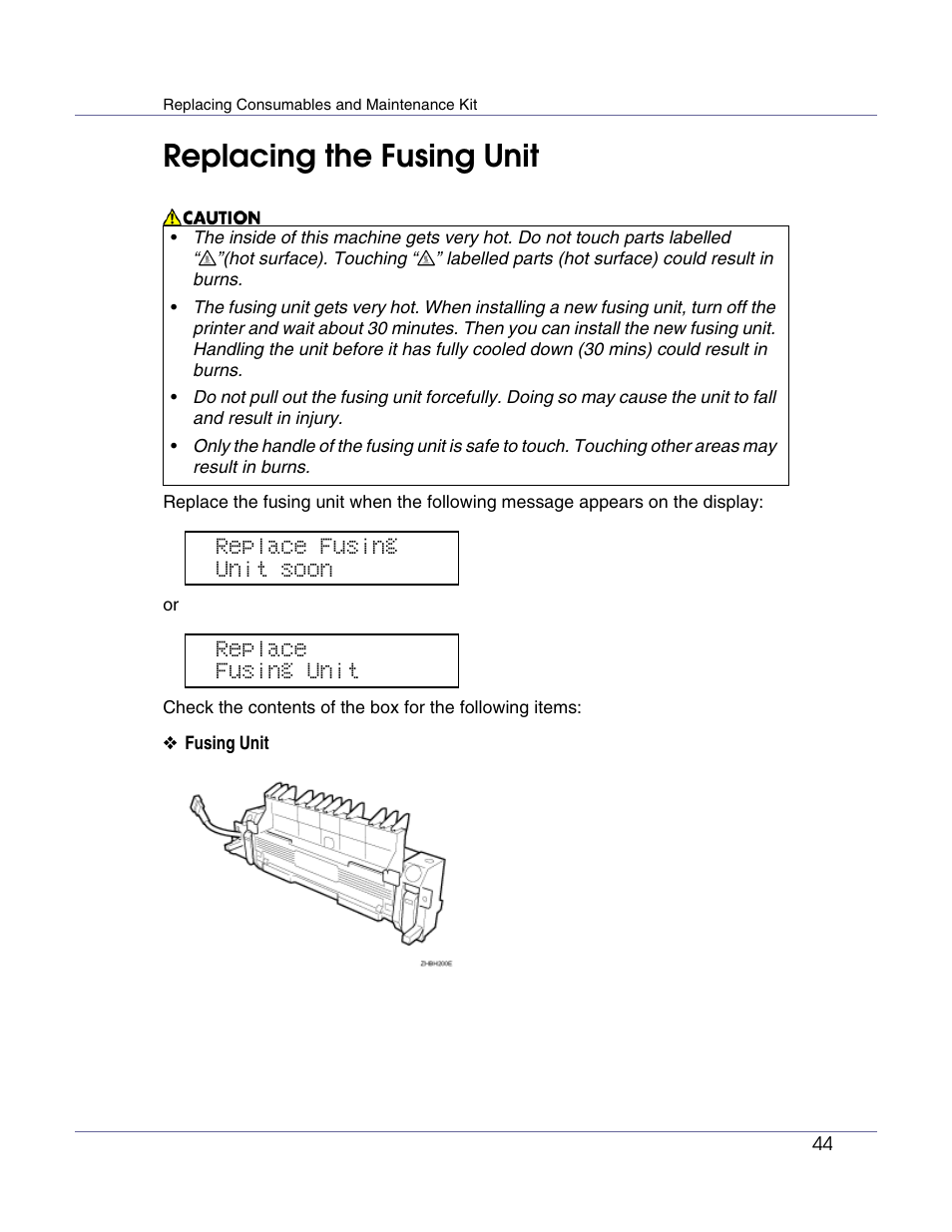 Replacing the fusing unit | Lanier LP222cn User Manual | Page 464 / 536