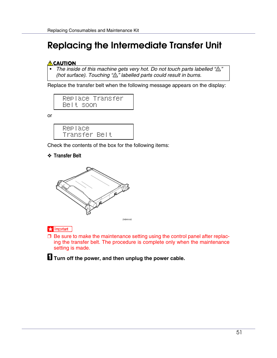 Replacing the intermediate transfer unit | Lanier LP222cn User Manual | Page 471 / 536