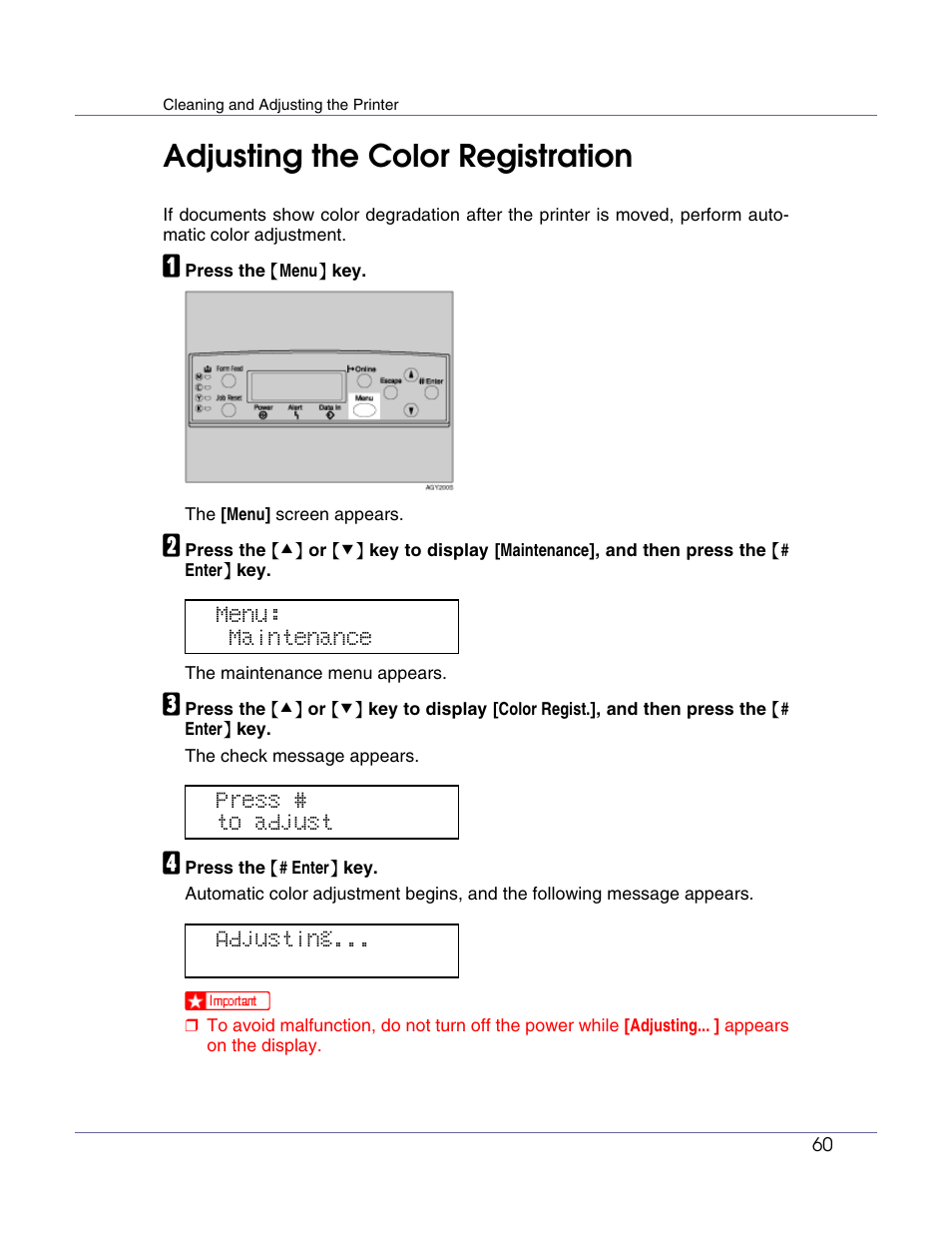 Adjusting the color registration | Lanier LP222cn User Manual | Page 480 / 536