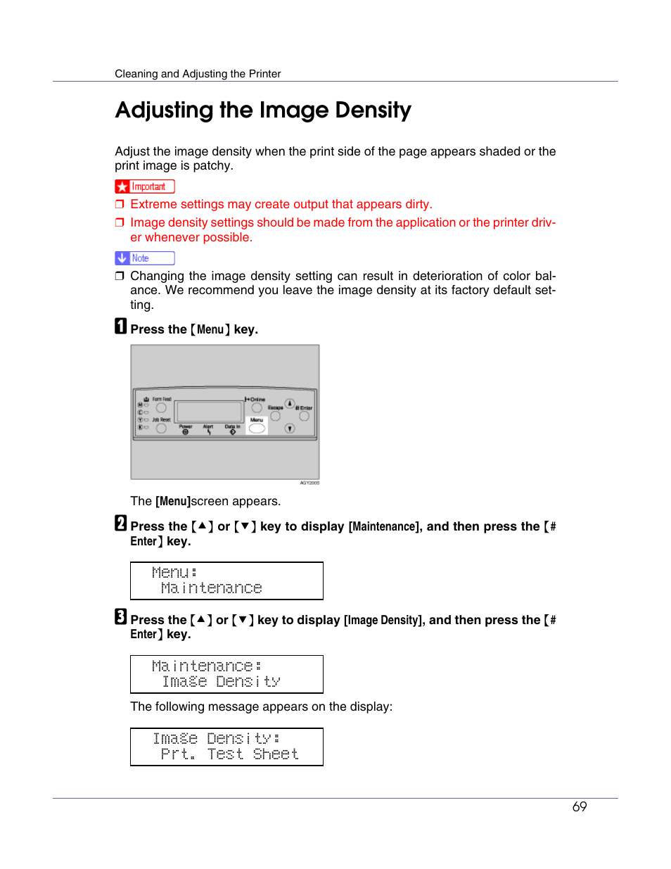 Adjusting the image density | Lanier LP222cn User Manual | Page 489 / 536