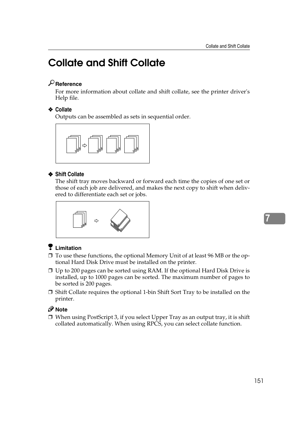 Collate and shift collate, 7collate and shift collate, Collate | Shift collate | Lanier AP2610 User Manual | Page 159 / 182