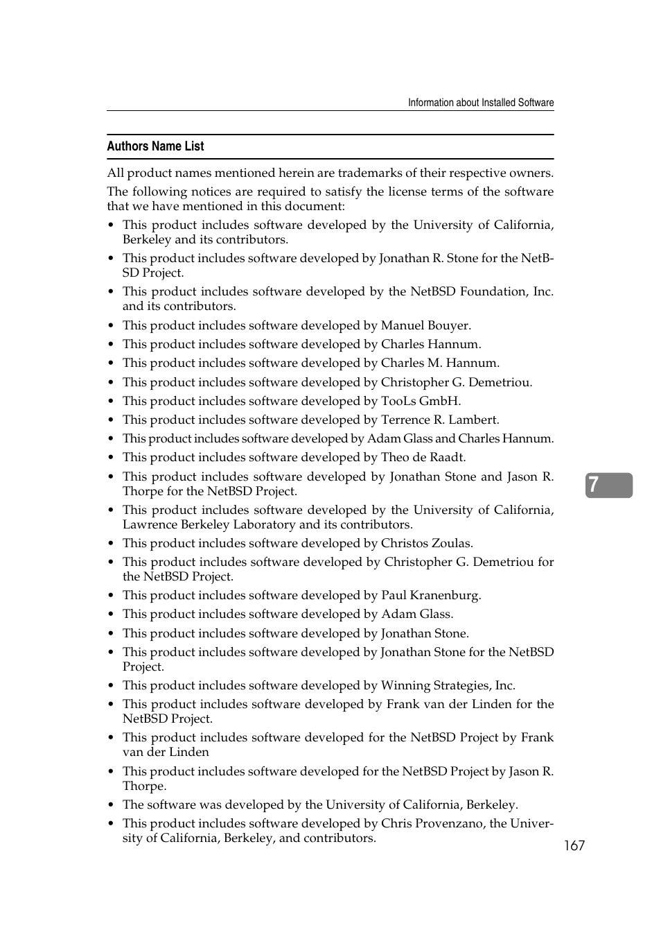 Authors name list | Lanier AP2610 User Manual | Page 175 / 182