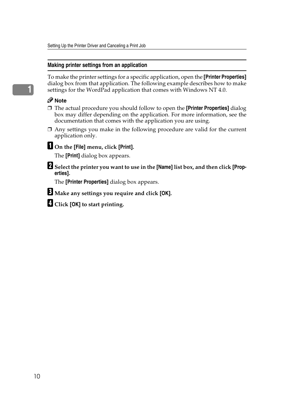 Making printer settings from an application | Lanier AP2610 User Manual | Page 18 / 182