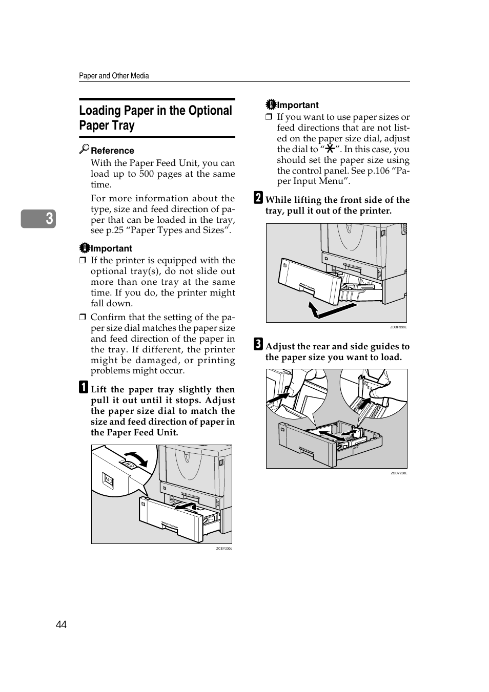 Loading paper in the optional paper tray | Lanier AP2610 User Manual | Page 52 / 182