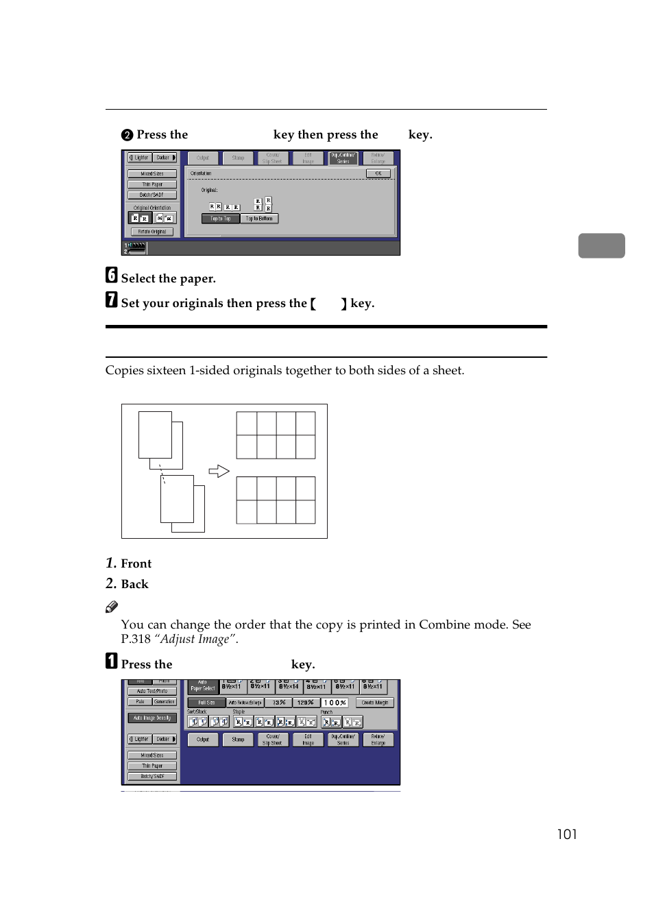 1 sided 16 pages → combine 2 side | Lanier 5484 User Manual | Page 115 / 368