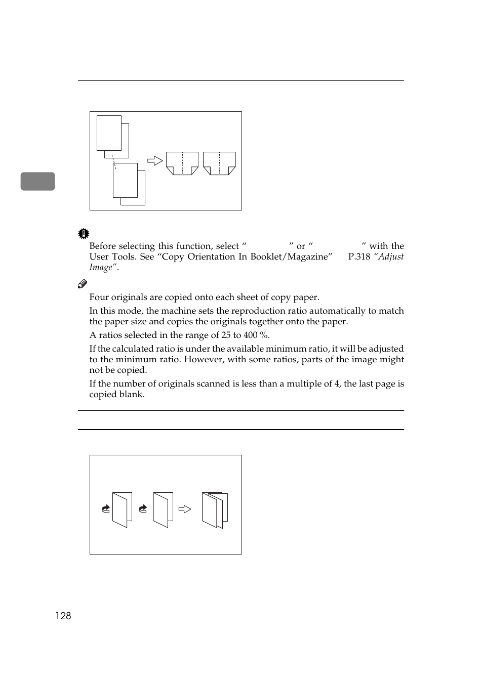 Backward, How to fold copies to make a magazine ❖ forward | Lanier 5484 User Manual | Page 142 / 368