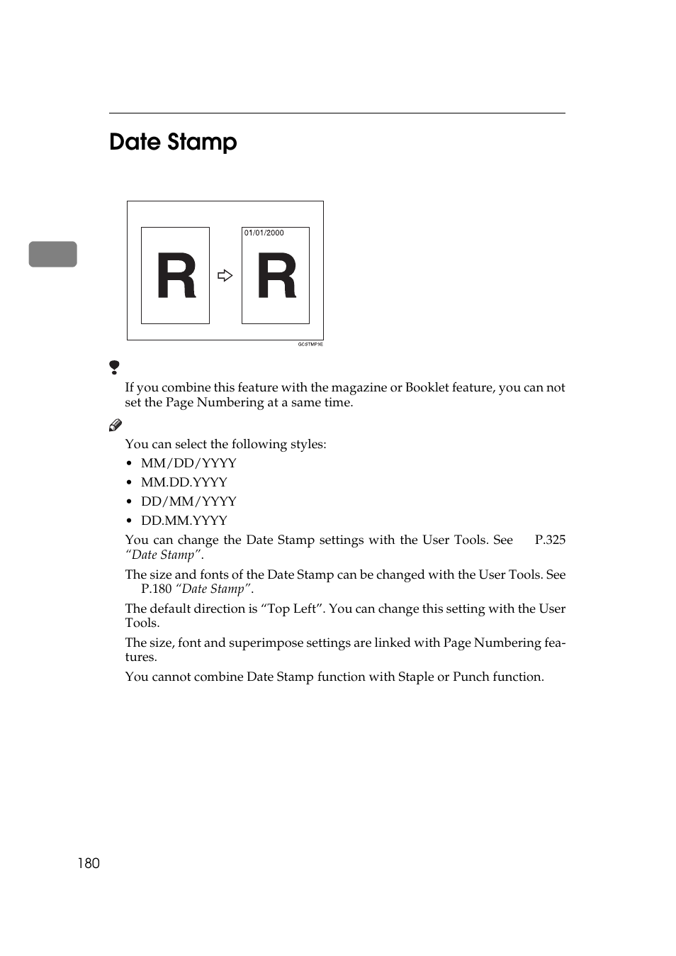 Date stamp, 2date stamp | Lanier 5484 User Manual | Page 194 / 368