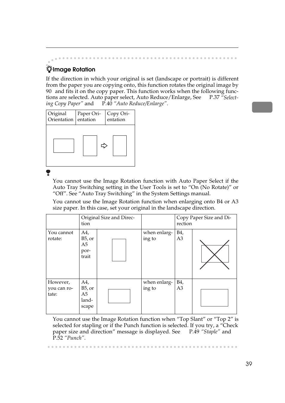 P.39 “image rotation | Lanier 5484 User Manual | Page 53 / 368