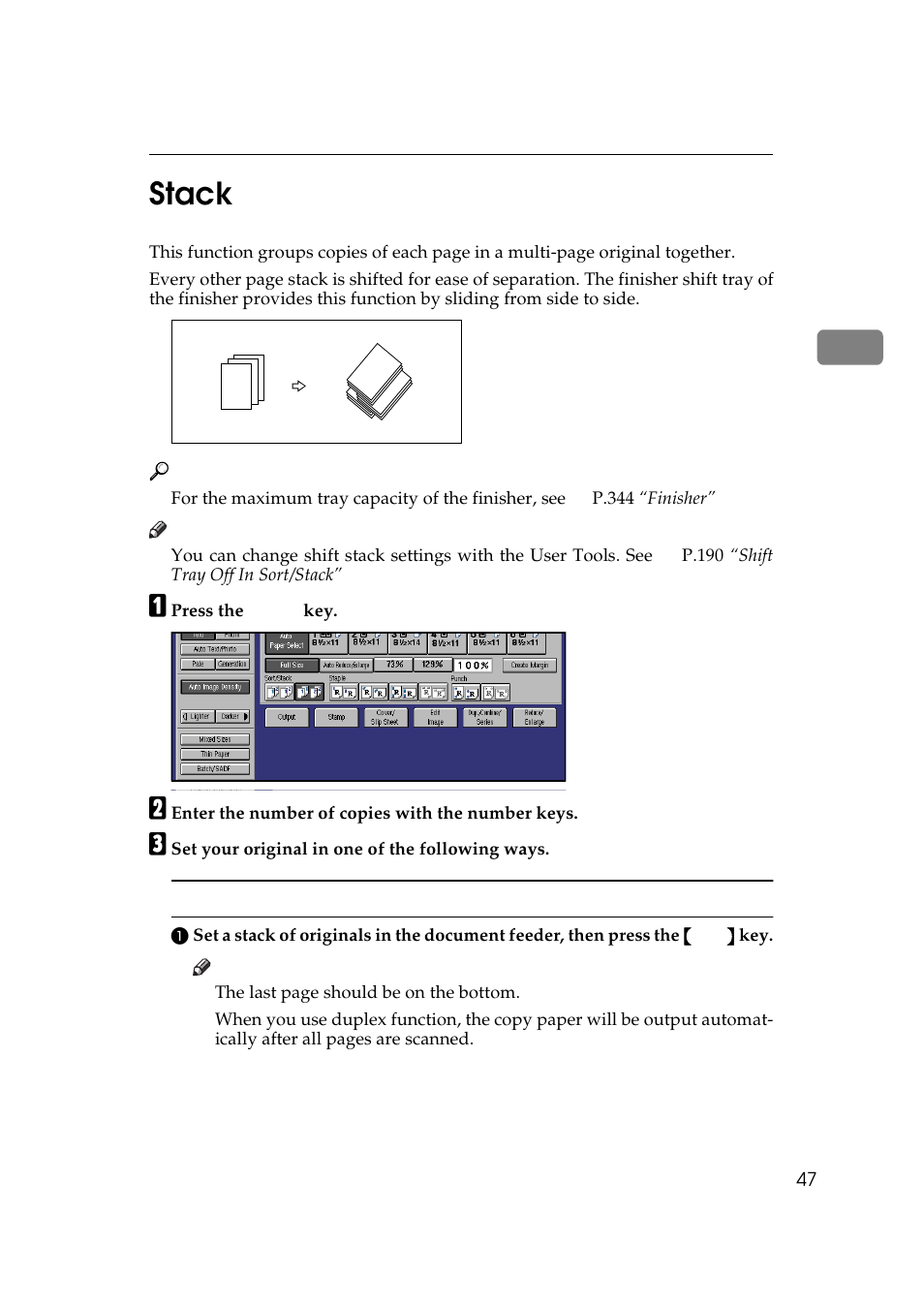 Stack, 2stack | Lanier 5484 User Manual | Page 61 / 368