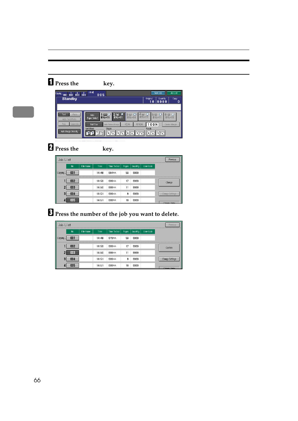 Deleting job preset | Lanier 5484 User Manual | Page 80 / 368