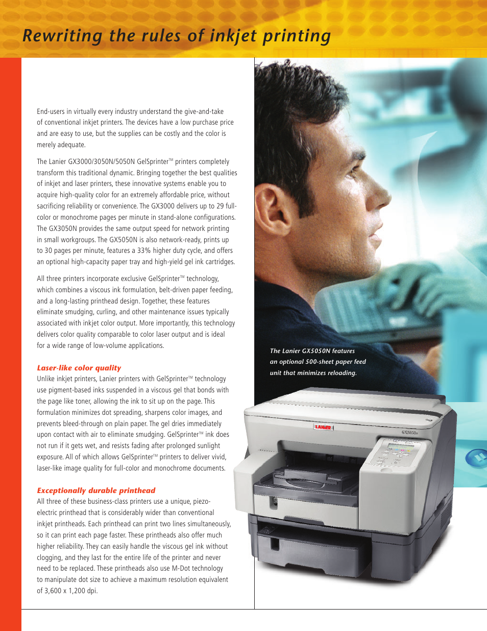 Rewriting the rules of inkjet printing | Lanier GX5050N User Manual | Page 2 / 4