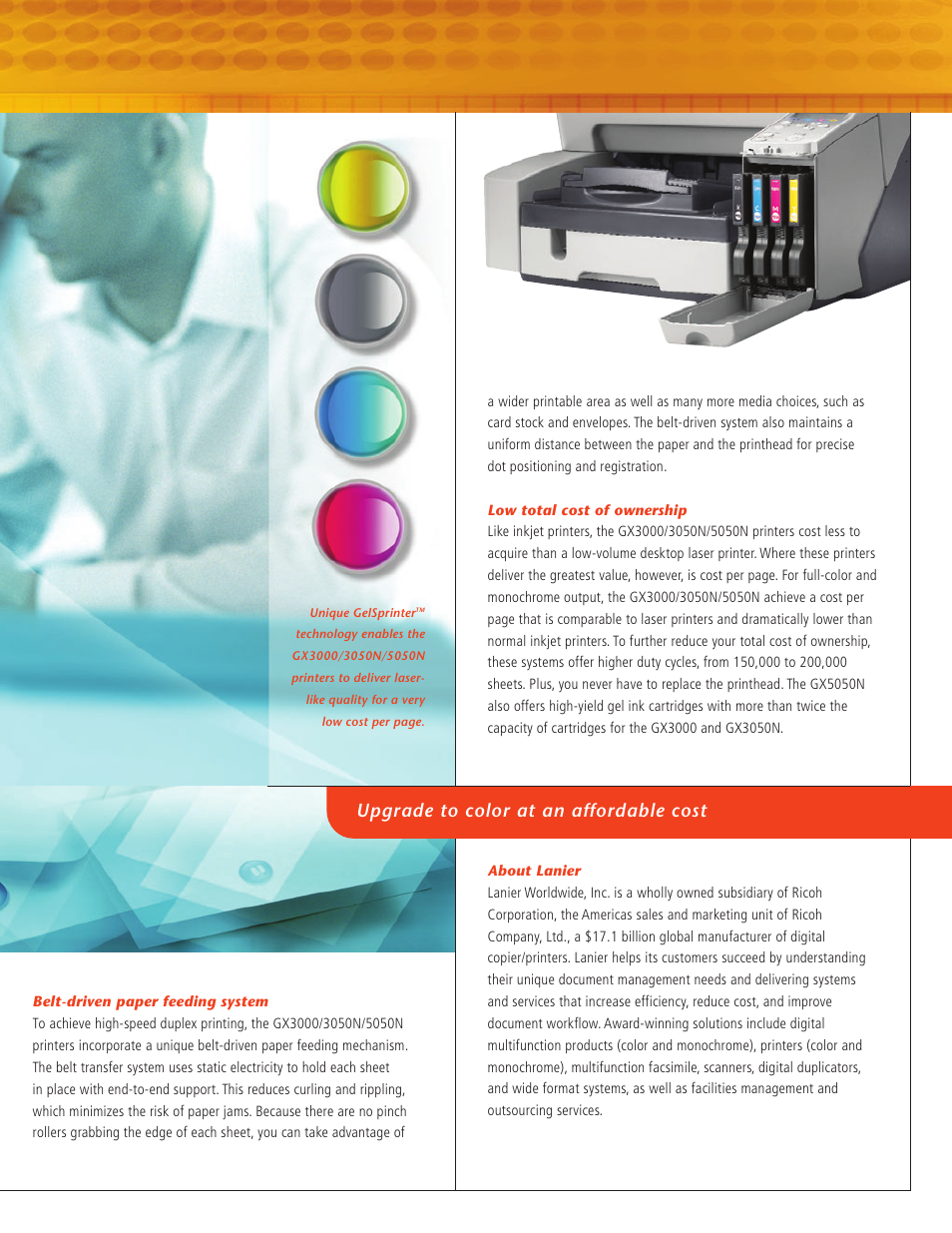 Upgrade to color at an affordable cost | Lanier GX5050N User Manual | Page 3 / 4