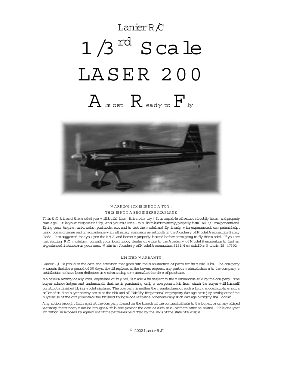 Lanier LASER 200 User Manual | 16 pages