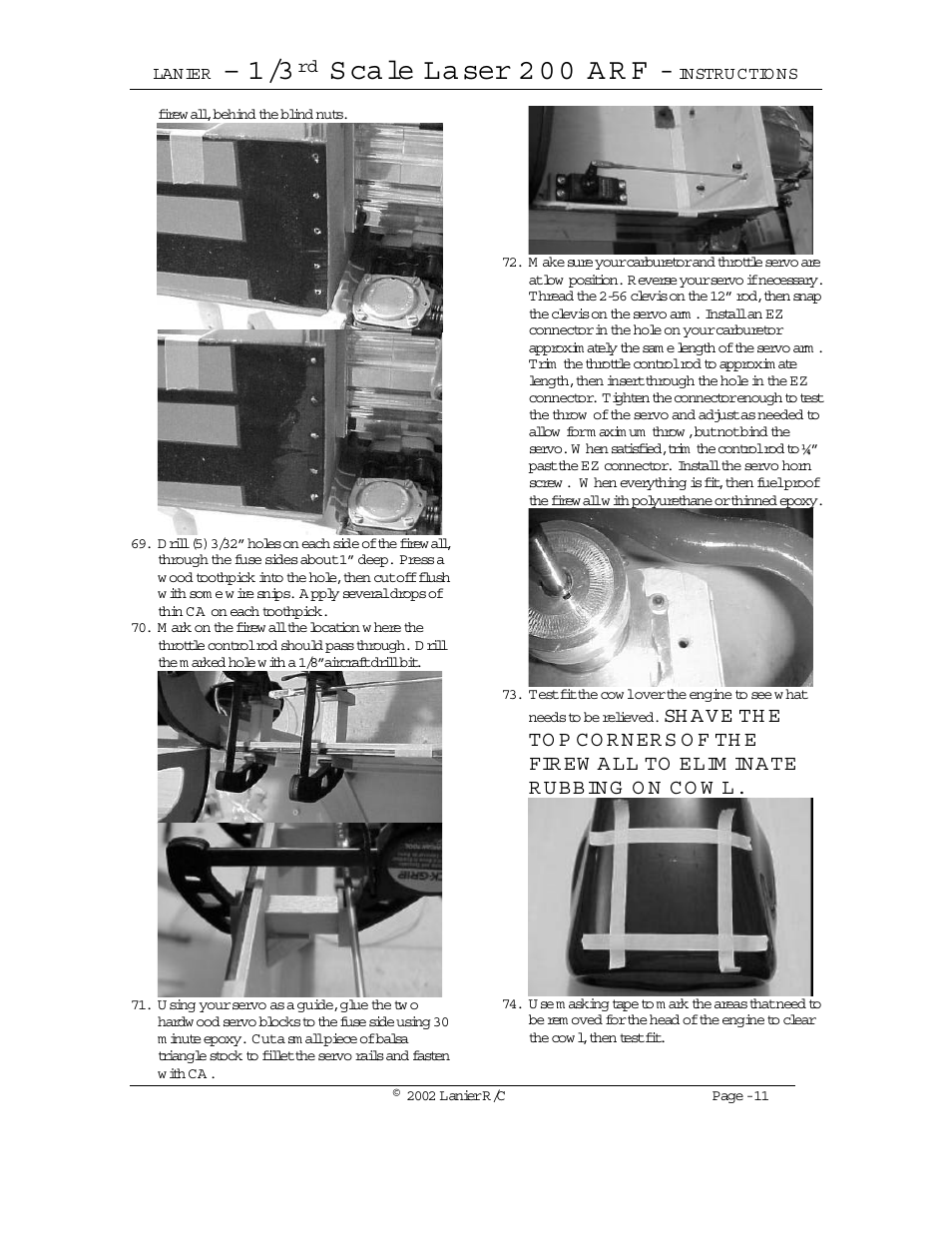 S ca le la ser 2 0 0 a r f | Lanier LASER 200 User Manual | Page 11 / 16