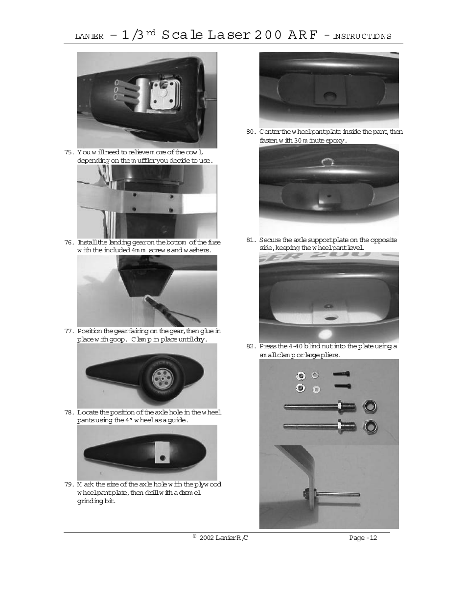 S ca le la ser 2 0 0 a r f | Lanier LASER 200 User Manual | Page 12 / 16