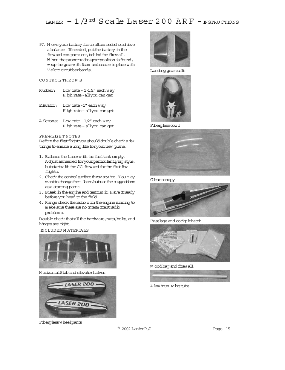 S ca le la ser 2 0 0 a r f | Lanier LASER 200 User Manual | Page 15 / 16