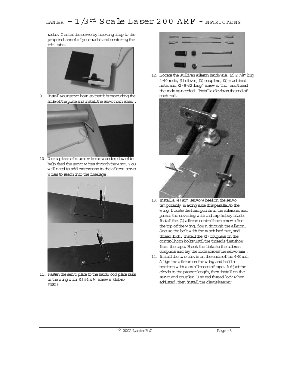 S ca le la ser 2 0 0 a r f | Lanier LASER 200 User Manual | Page 3 / 16