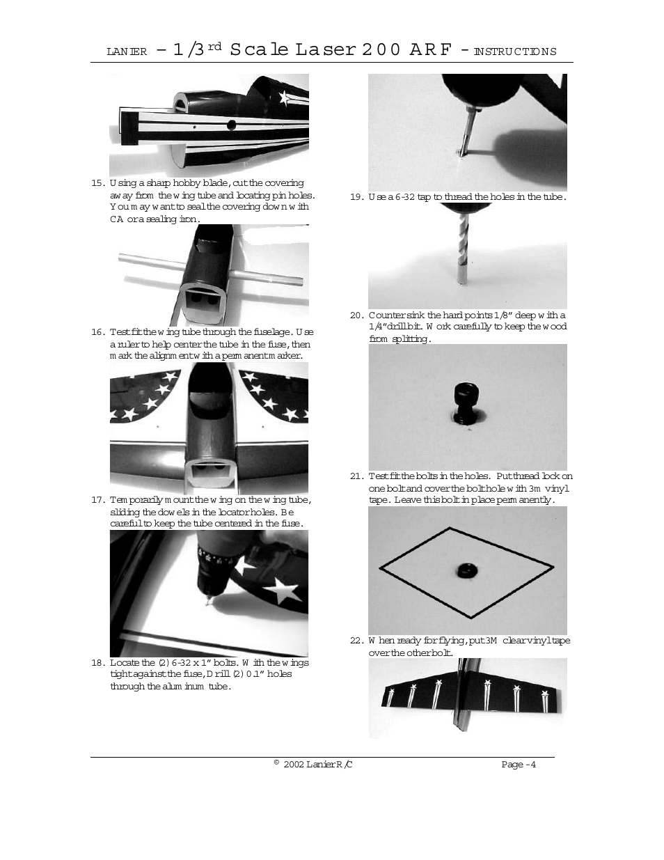 S ca le la ser 2 0 0 a r f | Lanier LASER 200 User Manual | Page 4 / 16