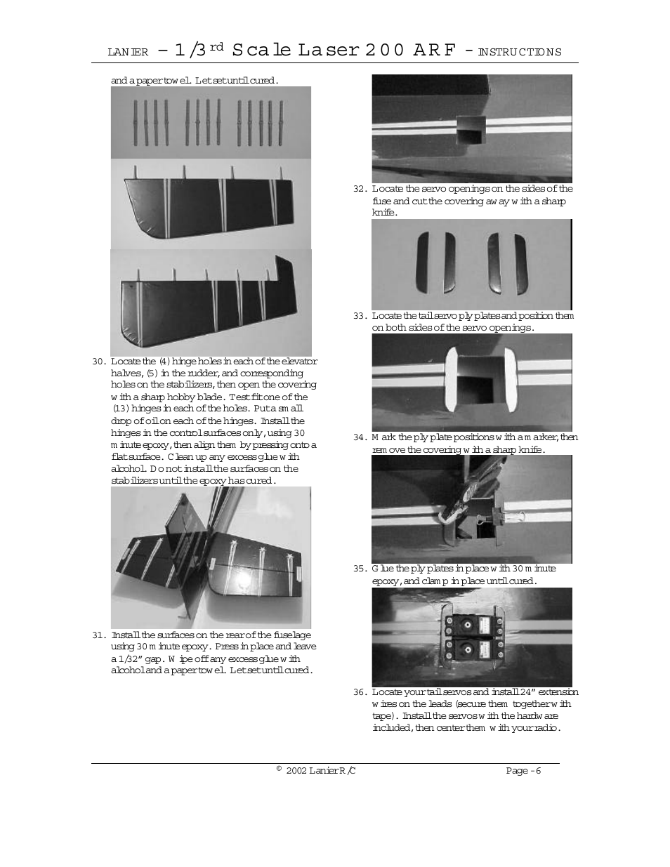 S ca le la ser 2 0 0 a r f | Lanier LASER 200 User Manual | Page 6 / 16