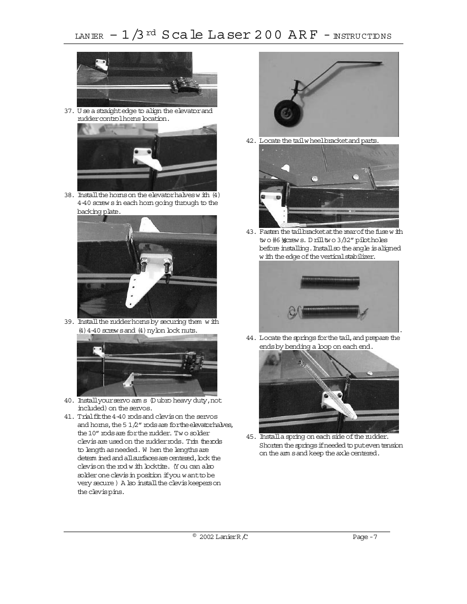 S ca le la ser 2 0 0 a r f | Lanier LASER 200 User Manual | Page 7 / 16