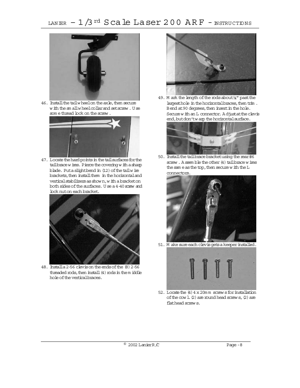 S ca le la ser 2 0 0 a r f | Lanier LASER 200 User Manual | Page 8 / 16