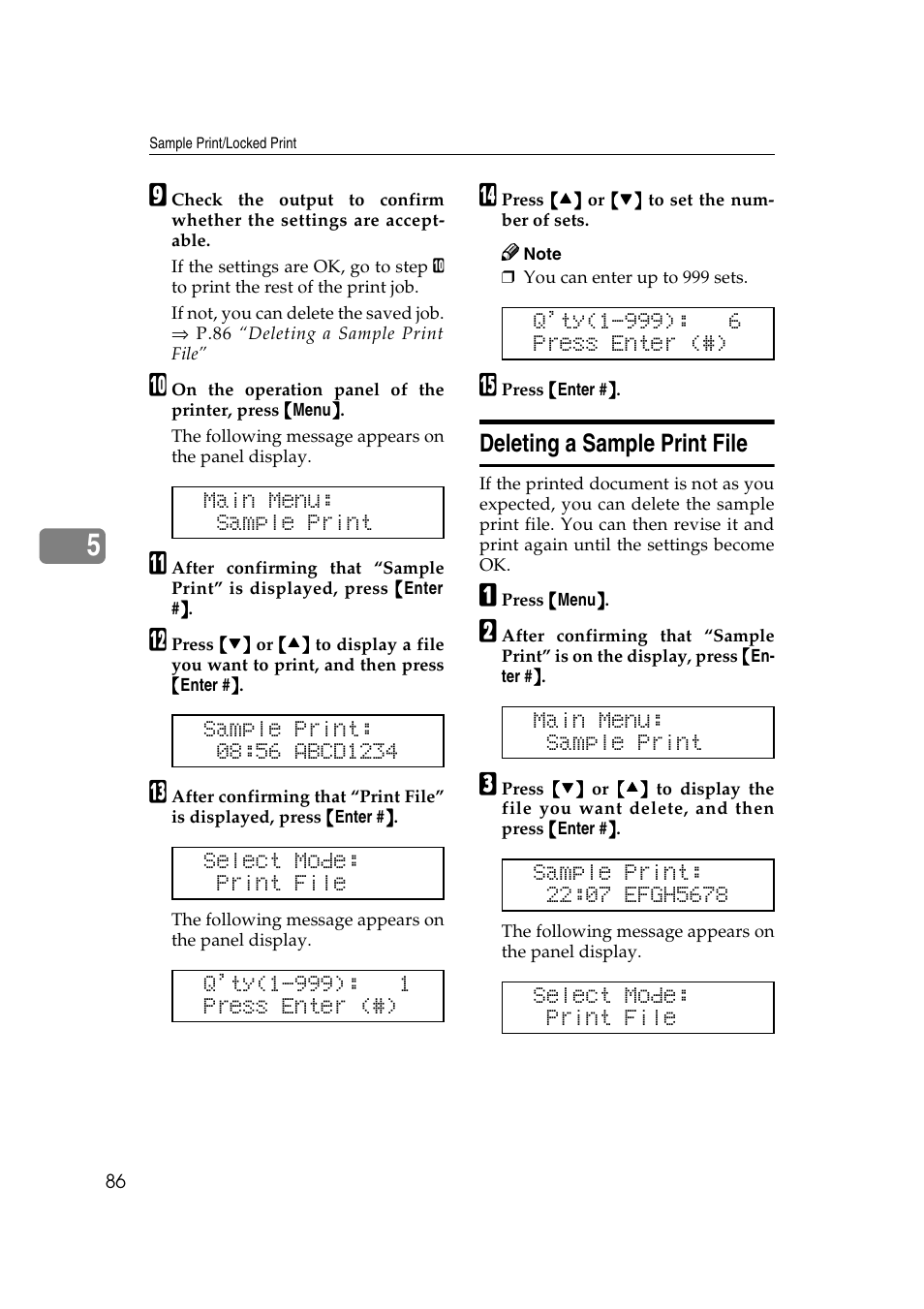 Deleting a sample print file | Lanier AP3200 User Manual | Page 100 / 140