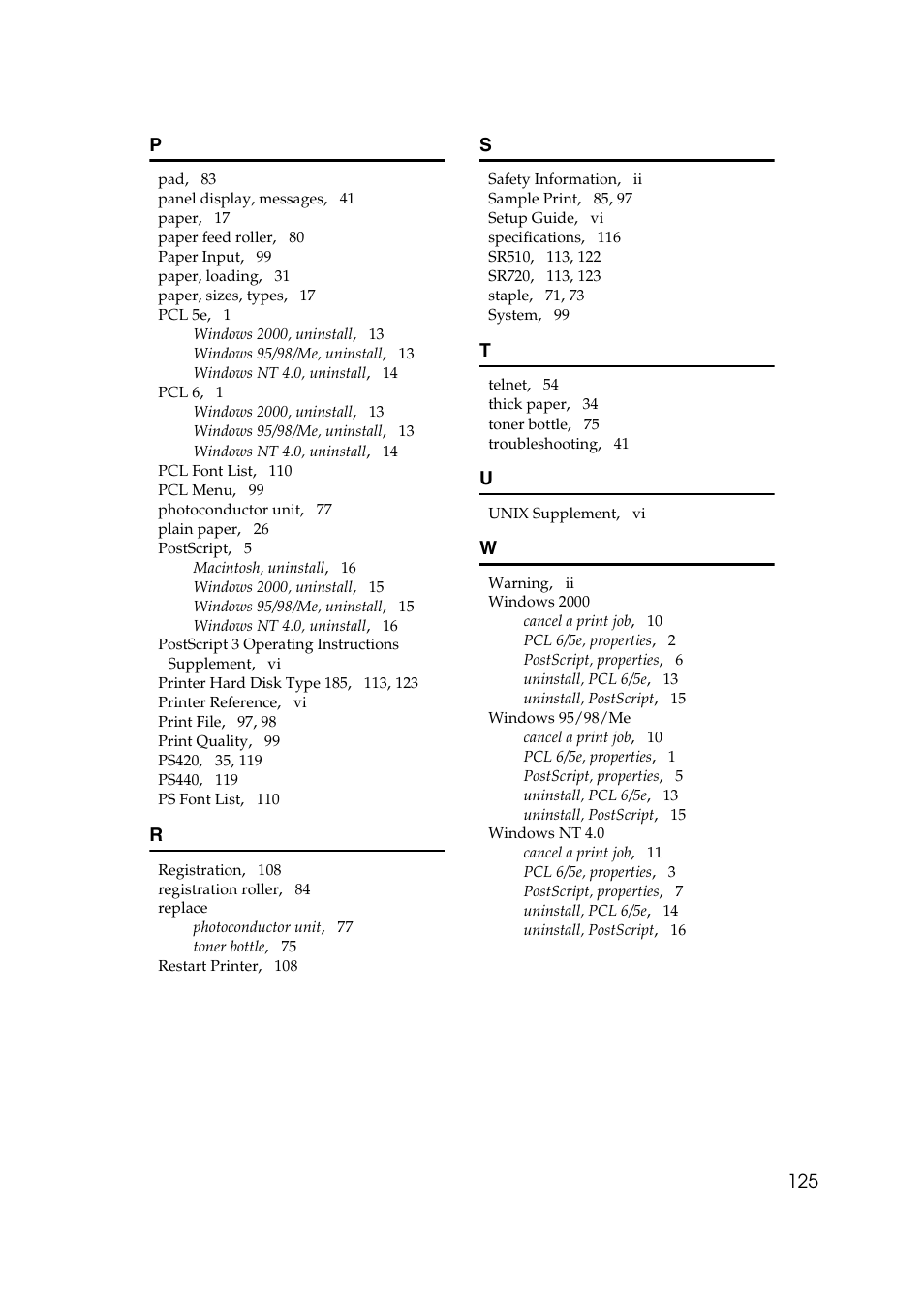 125 p | Lanier AP3200 User Manual | Page 139 / 140