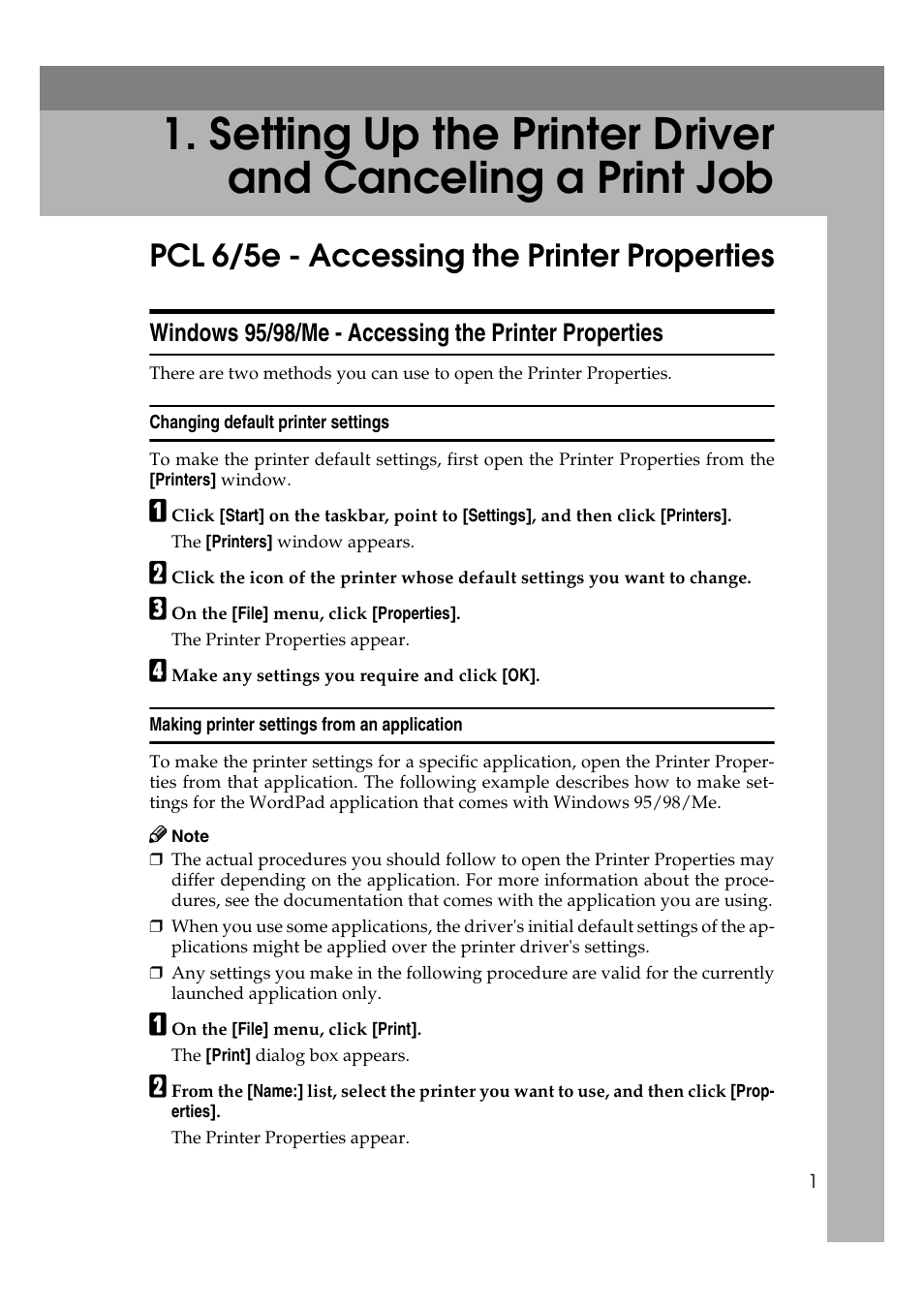 Pcl 6/5e - accessing the printer properties | Lanier AP3200 User Manual | Page 15 / 140