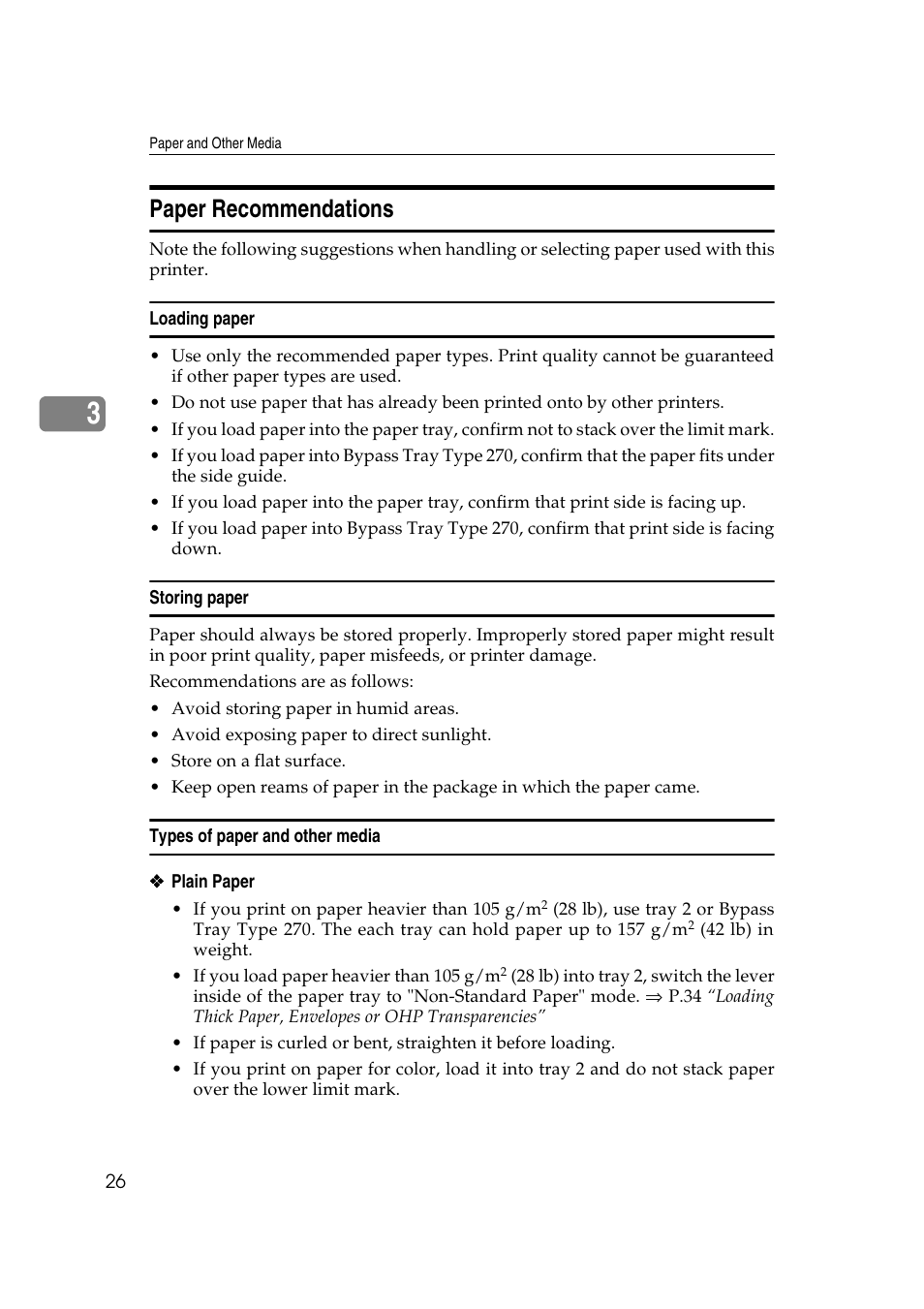 Paper recommendations | Lanier AP3200 User Manual | Page 40 / 140