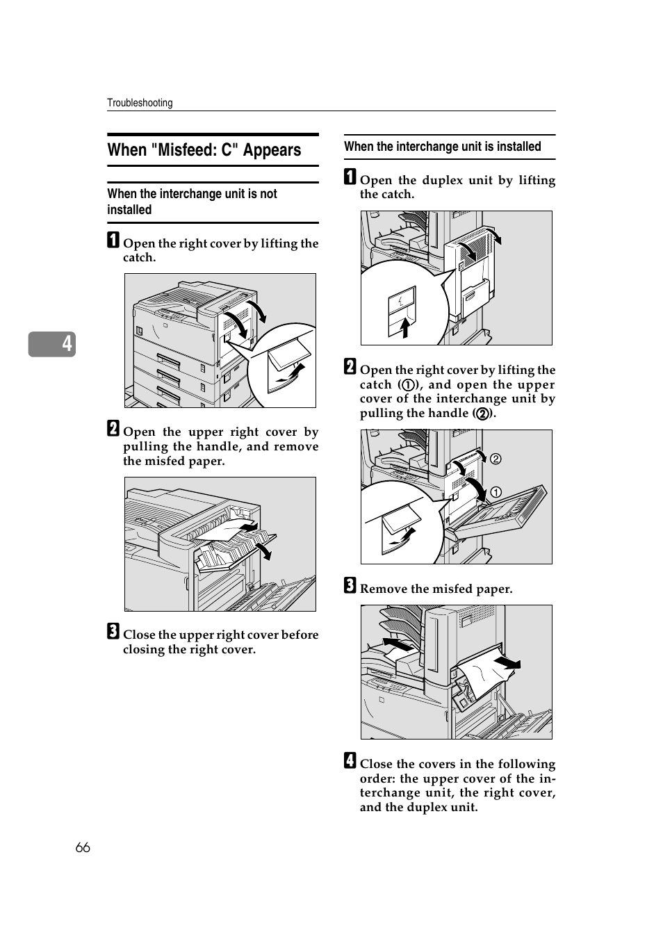 When "misfeed: c" appears | Lanier AP3200 User Manual | Page 80 / 140