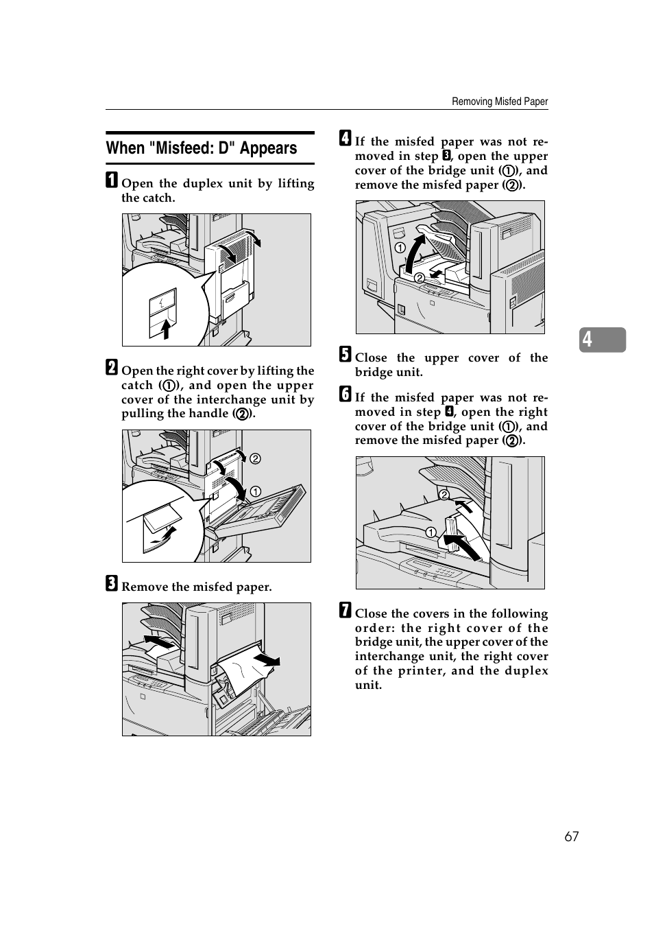 When "misfeed: d" appears | Lanier AP3200 User Manual | Page 81 / 140